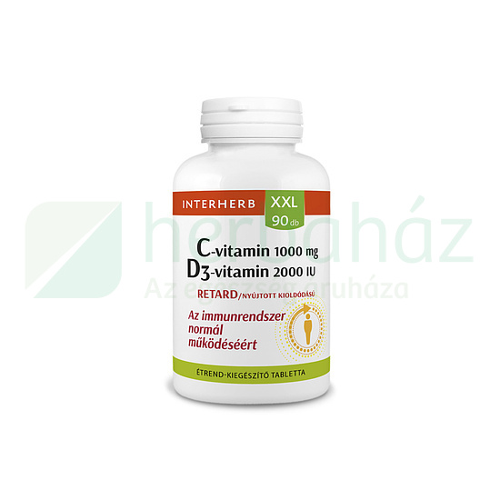 INTERHERB XXL C VITAMIN 1000MG+D3 VITAMIN 2000 IU 90DB