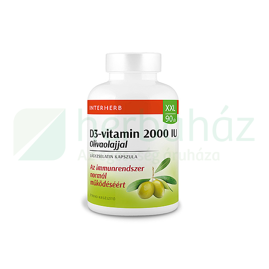 INTERHERB XXL D3-VITAMIN 2000IU OLÍVAOLAJJAL KAPSZULA 90DB