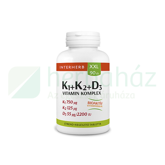 INTERHERB XXL K1 + K2 + D3 VITAMIN KOMPLEX TABLETTA 90DB