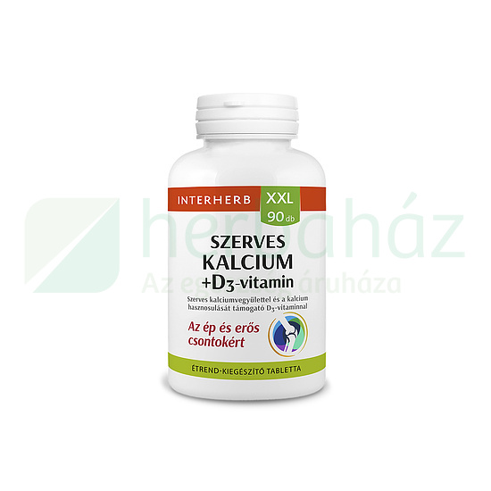 INTERHERB XXL SZERVES KALCIUM + D3-VITAMIN TABLETTA 90DB