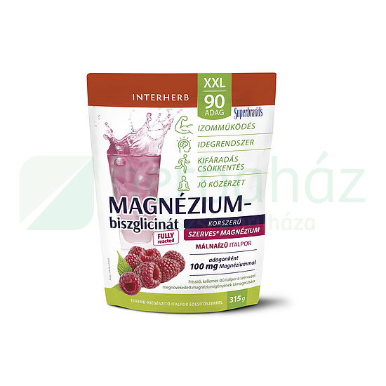 INTERHERB XXL SZERVES MAGNÉZIUM-BISZGLICINÁT MÁLNAÍZŰ ITALPOR 90 ADAG 315G