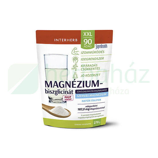 INTERHERB XXL SZERVES MAGNÉZIUM-BISZGLICINÁT NATÚR ITALPOR 90 ADAG 270G
