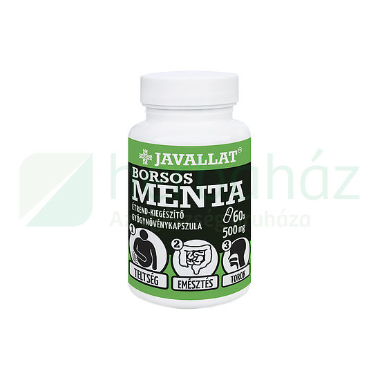 JAVALLAT BORSOS MENTA ÉTREND-KIEGÉSZÍTŐ GYÓGYNÖVÉNYKAPSZULA 60DB