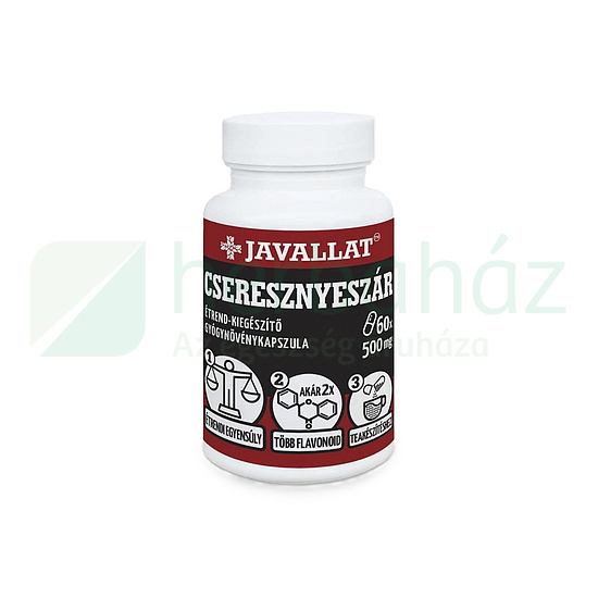 JAVALLAT CSERESZNYESZÁR ÉTREND-KIEGÉSZÍTŐ GYÓGYNÖVÉNYKAPSZULA 60DB