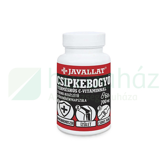 JAVALLAT CSIPKEBOGYÓ TERMÉSHÚS C-VITAMINNAL ÉTREND-KIEGÉSZÍTŐ GYÓGYNÖVÉNYKAPSZULA 60DB