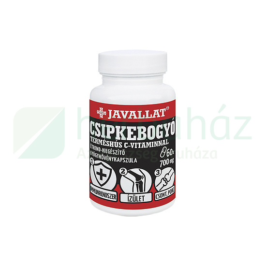 JAVALLAT CSIPKEBOGYÓ TERMÉSHÚS C-VITAMINNAL ÉTREND-KIEGÉSZÍTŐ GYÓGYNÖVÉNYKAPSZULA 60DB
