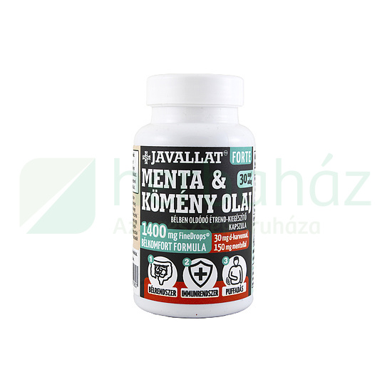 JAVALLAT FORTE MENTA-KÖMÉNY OLAJ ÉTREND-KIEGÉSZÍTŐ KAPSZULA 60DB