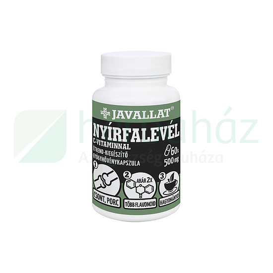 JAVALLAT NYÍRFALEVÉL C-VITAMINNAL ÉTREND-KIEGÉSZÍTŐ GYÓGYNÖVÉNYKAPSZULA 60DB