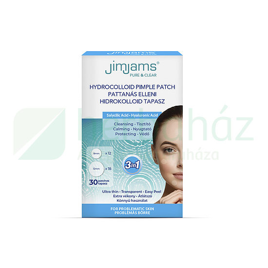 JIMJAMS PURE ÉS CLEAR HIDROKOLLOID PATTANÁSTAPASZ BHA + HA 3IN1 30DB