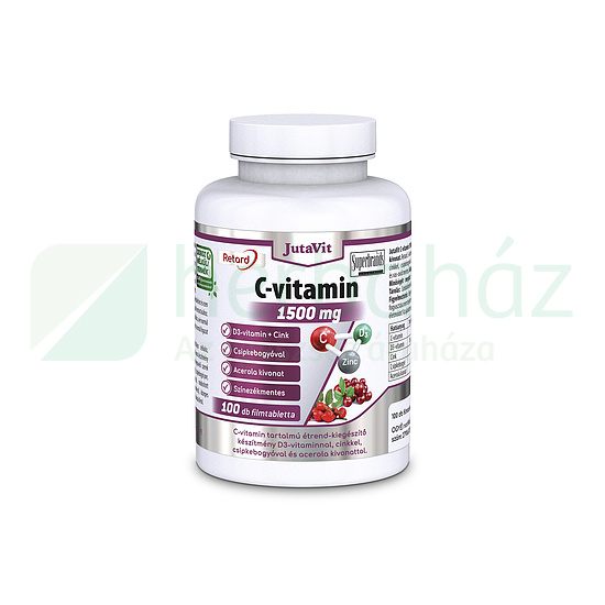 JUTAVIT C-VITAMIN 1500MG RETARD+D3-VITAMIN+ZINK+CSIPKEBOGYÓ+ACEROLA TABLETTA 100DB