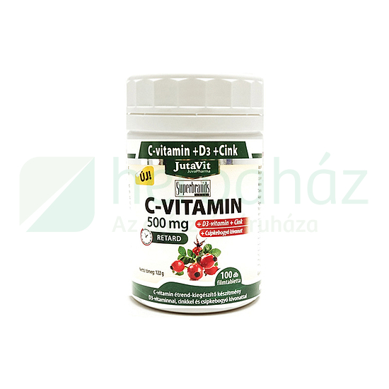 JUTAVIT C-VITAMIN 500MG TABLETTA + D3 CSIPKEBOGYÓVAL 100DB