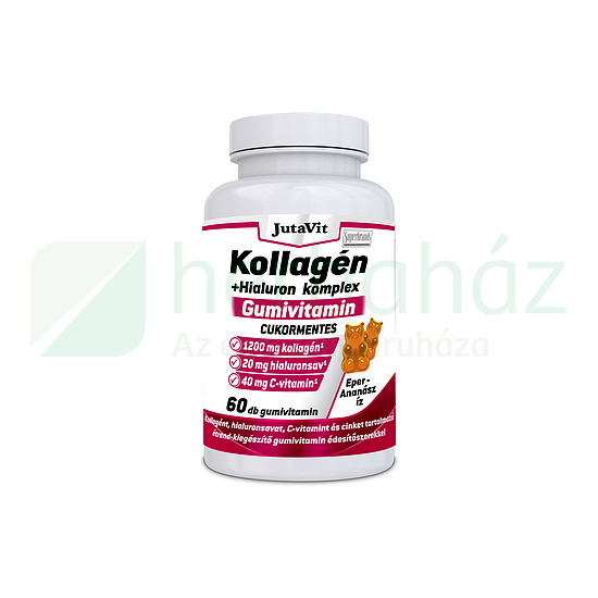 JUTAVIT KOLLAGÉN+HIALURON KOMPLEX GUMIVITAMIN CUKORMENTES 60DB