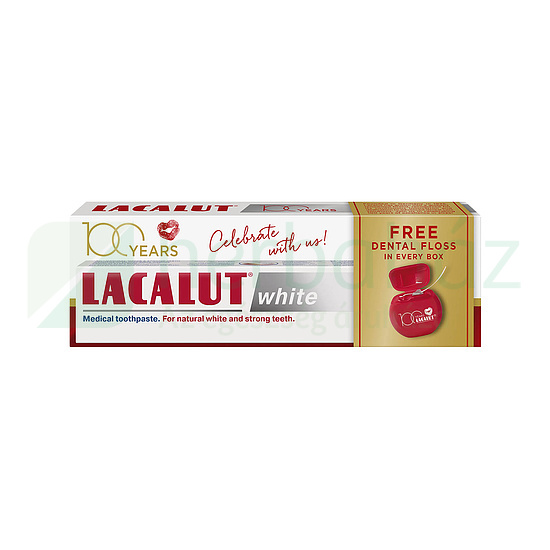 LACALUT WHITE FEHÉRÍTŐ HATÁSÚ FOGKRÉM 75ML + LACALUT FOGSELYEM