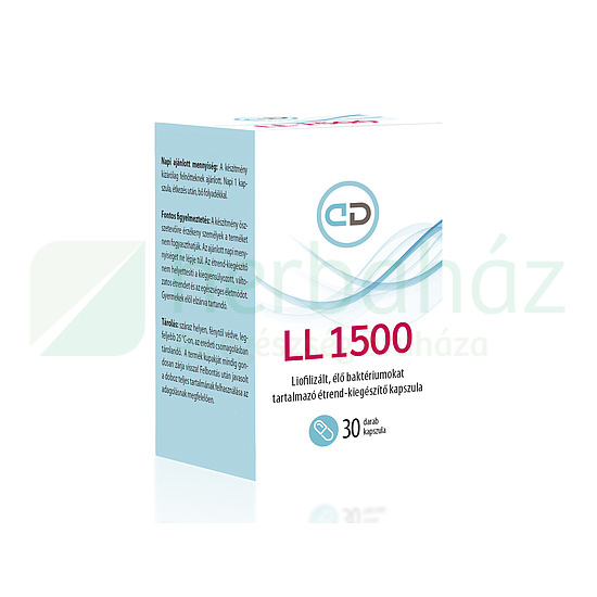 LL 1500 LIOFILIZÁLT, ÉLŐ BAKTÉRIUMOKAT TARTALMAZÓ ÉTREND-KIEGÉSZÍTŐ KAPSZULA 30DB