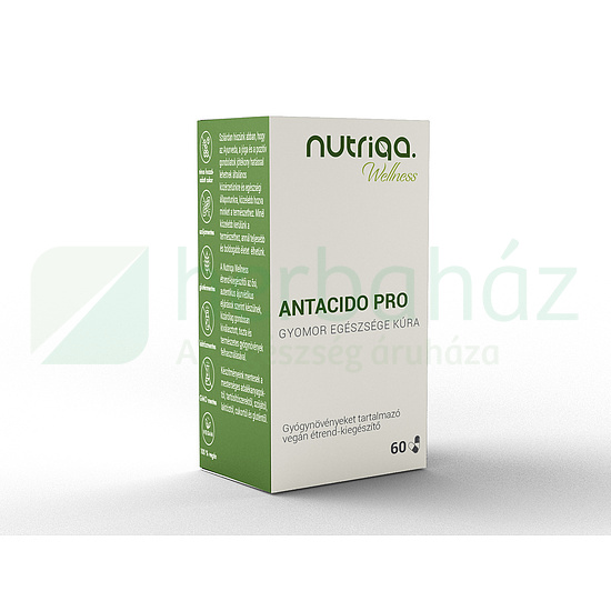 NUTRIQA ANTACIDO PRO - GYOMOR EGÉSZSÉGE KÚRA GYÓGYNÖVÉNYES KAPSZULA 60DB