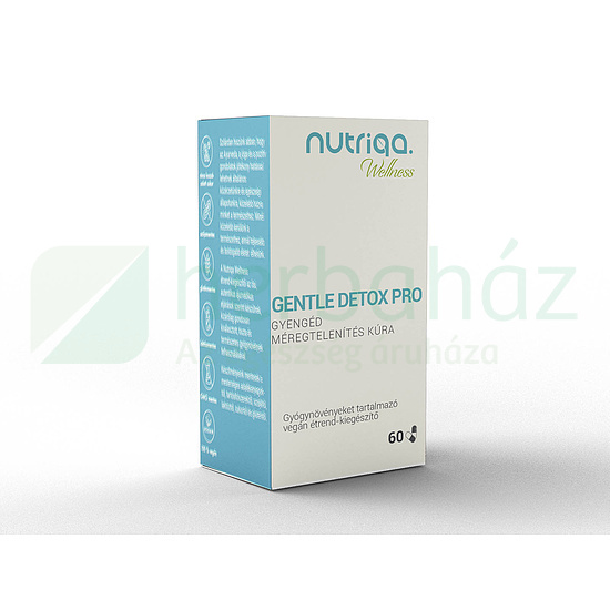 NUTRIQA GENTLE DETOX PRO - GYENGÉD MÉREGTELENÍTÉS KÚRA GYÓGYNÖVÉNYES KAPSZULA 60DB