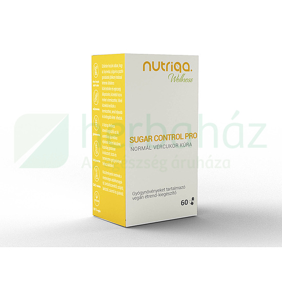 NUTRIQA SUGAR CONTROL PRO - NORMÁL VÉRCUKOR KÚRA GYÓGYNÖVÉNYES KAPSZULA 60DB
