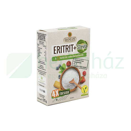 NYÍRFACUKOR OLIGO LIFE ERITRIT+STEVIA 4XÉDESEBB 275G