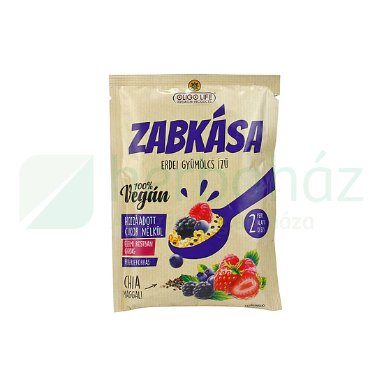 OLIGO LIFE ERDEI GYÜMÖLCS ÍZŰ ZABKÁSA ÉDESÍTŐSZEREKKEL 65G