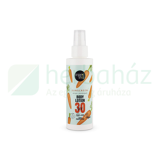 ORGANIC SHOP FÉNYVÉDŐ TESTÁPOLÓ SÁRGARÉPÁVAL ÉS ANTIOXIDÁNSOKKAL SPF30 150ML