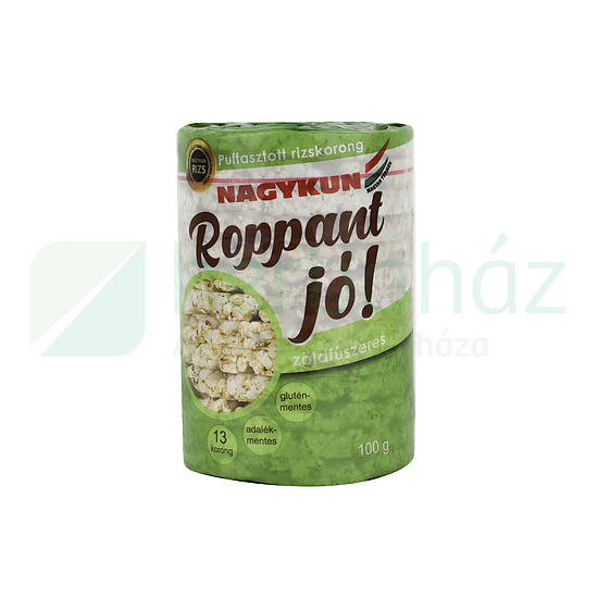 ROPPANT JÓ! PUFFASZTOTT RIZSKORONG ZÖLDFŰSZERES 100G