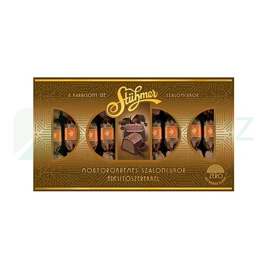 STÜHMER MOGYORÓKRÉMMEL TÖLTÖTT TEJCSOKOLÁDÉ SZALONCUKOR ÉDESÍTŐSZERREL 225G