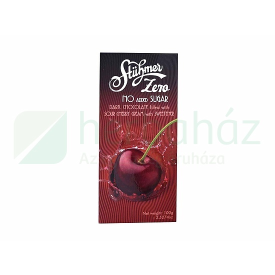 STÜHMER ZERO MEGGYKRÉMMEL TÖLTÖTT ÉTCSOKOLÁDÉ ÉDESÍTŐSZERREL 100G