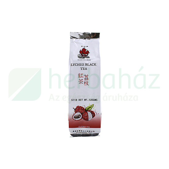 SUN MOON GOLDEN SAIL FEKETE TEA LICSI GYÜMÖLCS KIVONATTAL, SZÁLAS 125G