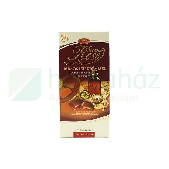 SWEET ROSE TÖLTÖTT RUMOS TEJCSOKI FRUKTÓZZAL 100G