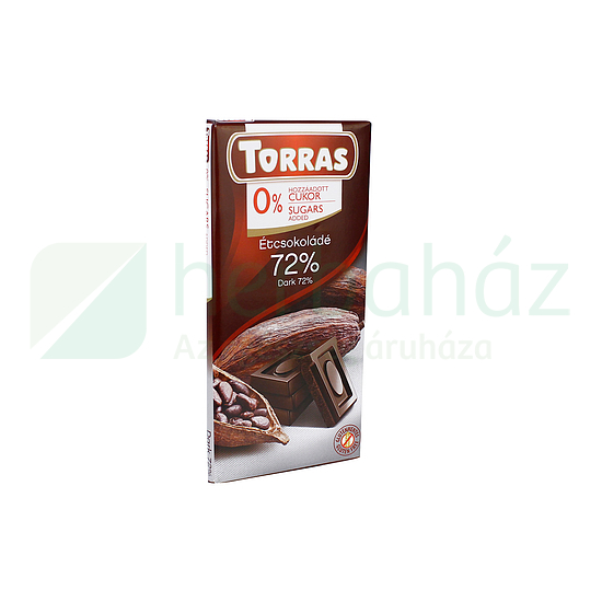 TORRAS HOZZÁADOTT CUKOR NÉLKÜL ÉTCSOKOLÁDÉ 72% 75G