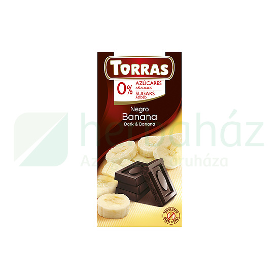 TORRAS HOZZÁADOTT CUKOR NÉLKÜL ÉTCSOKOLÁDÉ BANÁNOS 75G