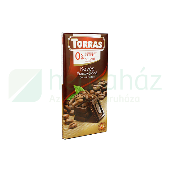 TORRAS HOZZÁADOTT CUKOR NÉLKÜL ÉTCSOKOLÁDÉ KÁVÉS 75G