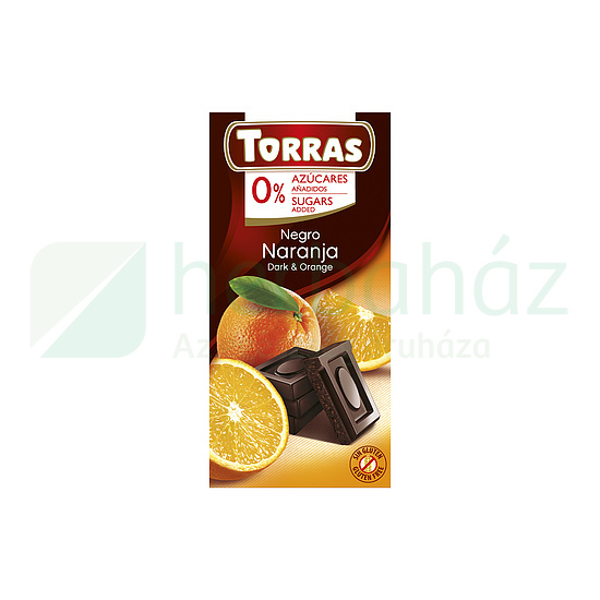 TORRAS HOZZÁADOTT CUKOR NÉLKÜL ÉTCSOKOLÁDÉ NARANCSOS 35G