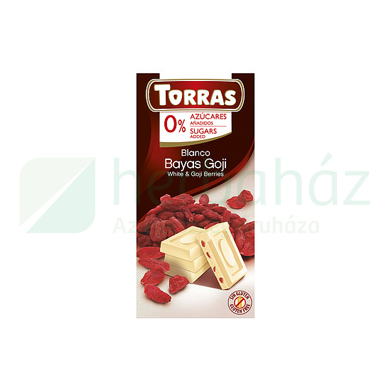 TORRAS HOZZÁADOTT CUKOR NÉLKÜL GOJI BOGYÓS FEHÉRCSOKOLÁDÉ 75G