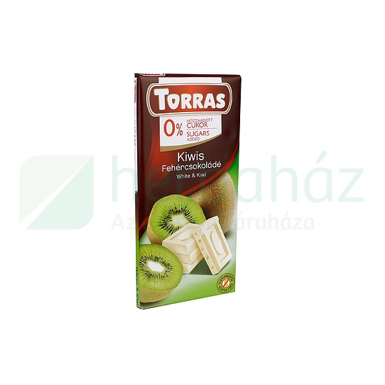 TORRAS HOZZÁADOTT CUKOR NÉLKÜL KIWIS FEHÉRCSOKIS 75G