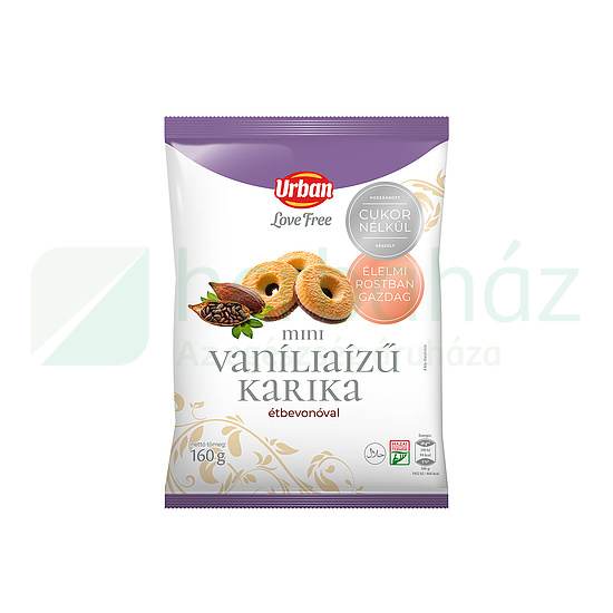 URBAN LOVE FREE MINI VANÍLIAÍZŰ KARIKA HOZZÁADOTT CUKOR NÉLKÜL 160G