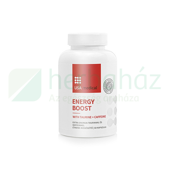 USA MEDICAL ENERGY BOOST - ENERGY BOOST TAURINNAL ÉS KOFFEINNEL KAPSZULA 60DB