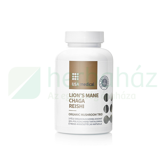 USA MEDICAL MUSHROOM TRIO - GOMBA-TRIÓ KAPSZULA - REISHI, CHAGA ÉS LIONS MANE 60DB