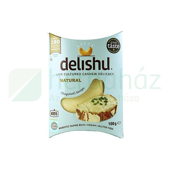 VEGÁN DELISHU KESUDIÓBÓL KÉSZÜLT FRISS SAJT JELLEGŰ KÉSZÍTMÉNY, NATÚR 100G[H]