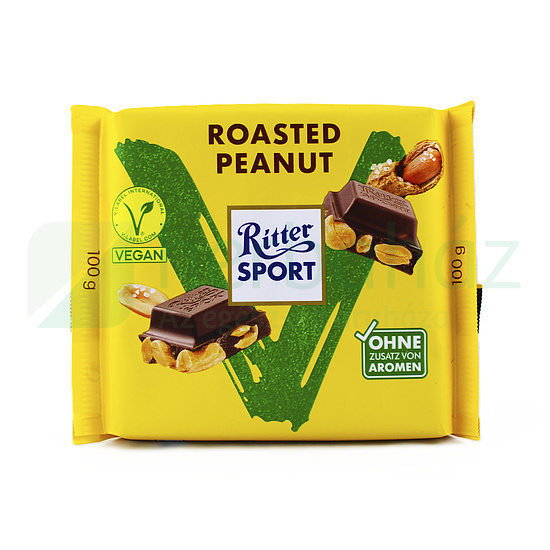 VEGÁN RITTER SPORT PÖRKÖLT FÖLDIMOGYORÓS CSOKOLÁDÉ 100G