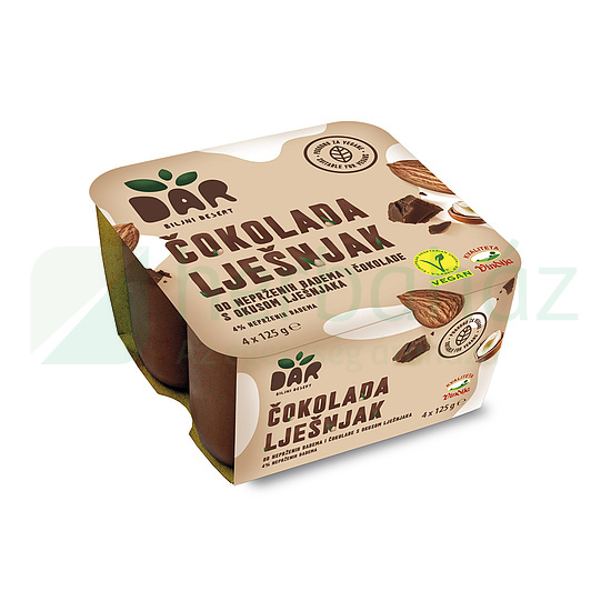 VEGAN VINDIJA DAR NÖVÉNYI ALAPÚ DESSZERT MANDULÁS, CSOKOLÁDÉS, MOGYORÓS ÍZŰ 4X125G[H]