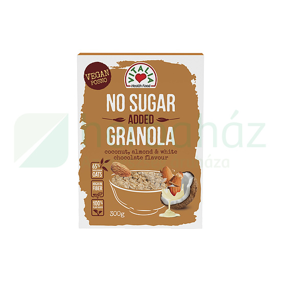 VEGAN VITALIA GRANOLA FEHÉR CSOKOKOLÉDÁS, KÓKUSZOS, MANDULÁS HCN 300G