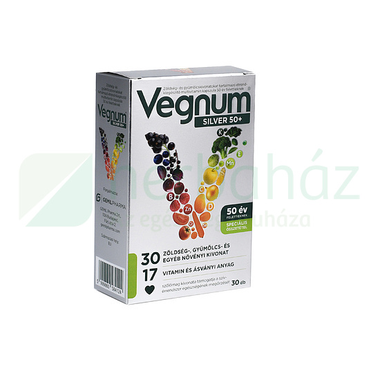 VEGNUM SILVER 50+ ÉTREND-KIEGÉSZÍTŐ MULTIVITAMIN 30DB