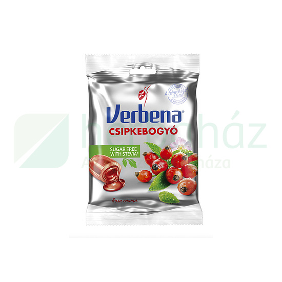 VERBENA GYÓGYNÖVÉNYES CUKORKA SUGAR FREE CSIPKEBOGYÓ 60G