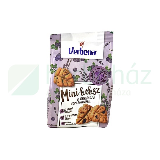 VERBENA MINI KEKSZ LEVENDULÁVAL ÉS ÁFONYA DARABOKKAL 90G