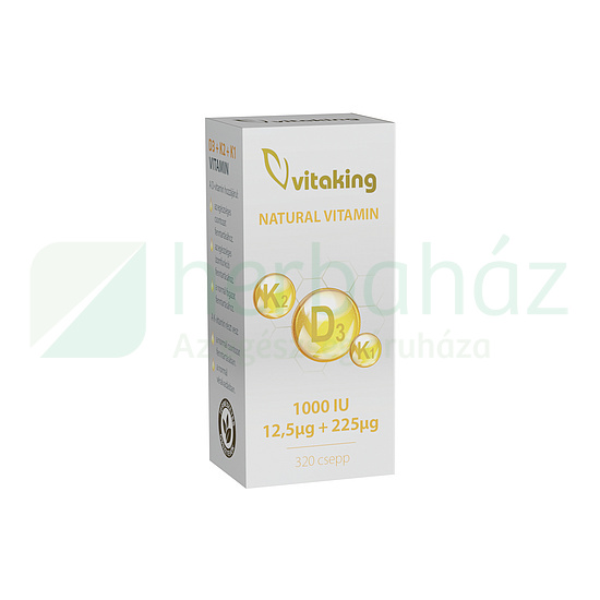 VITAKING TERMÉSZETES VITAMIN D3+K2+K1 CSEPPEK 10ML
