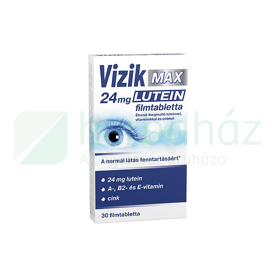 VIZIK MAX 24MG LUTEIN ÉTREND-KIEGÉSZÍTŐ VITAMINOKKAL ÉS CINKKEL FILMTABLETTA 30DB