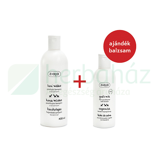 ZIAJA KECSKETEJES HAJERŐSÍTŐ SAMPON 400ML AJÁNDÉK HAJBALZSAMMAL (200ML) 1DB
