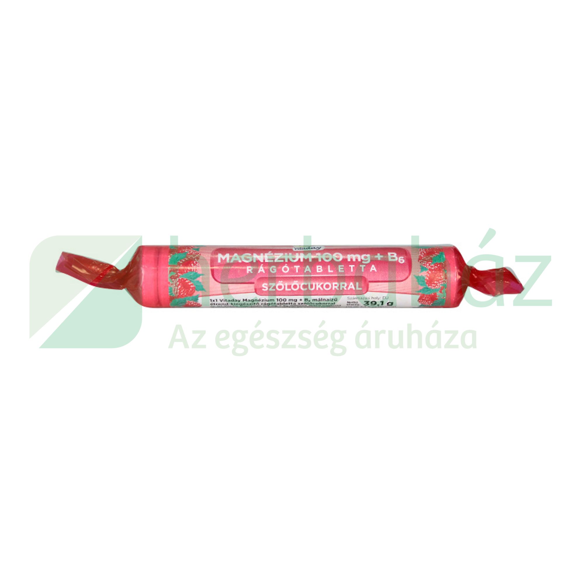 1X1 VITADAY RÁGÓTABLETTA MAGNÉZIUM 100MG + B6 SZŐLŐCUKORRAL MÁLNÁS 17DB