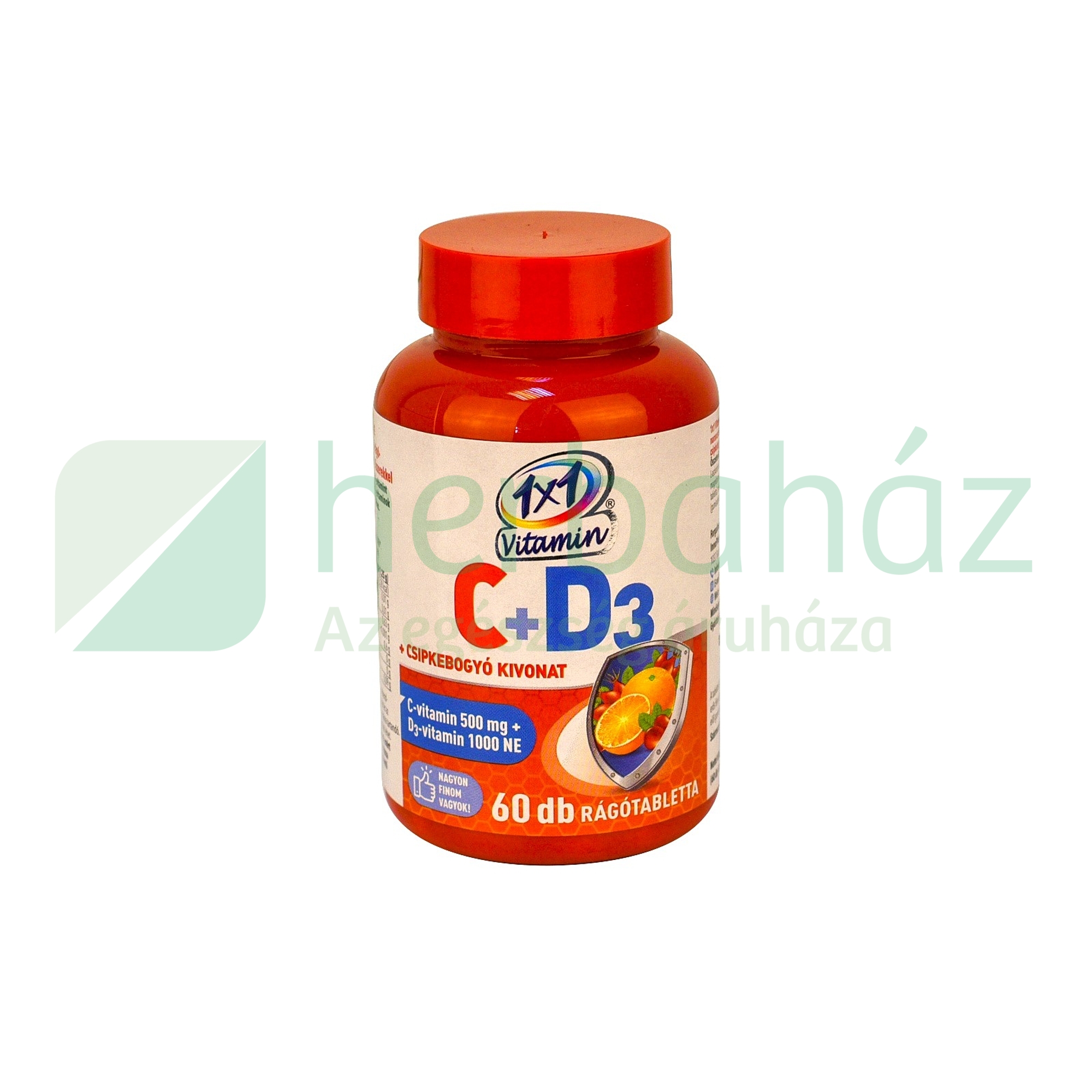 1X1 VITAMIN C-VITAMIN 500MG+D3 -VITAMIN CSIPKEBOGYÓKIVONAT NARANCS ÍZŰ TABLETTA  60DB